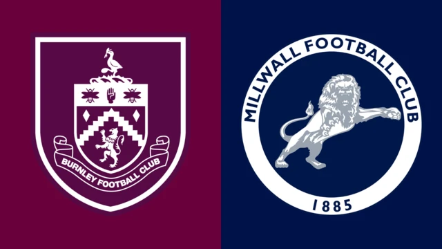 Side-by-side of Burnley and Millwall club badges
