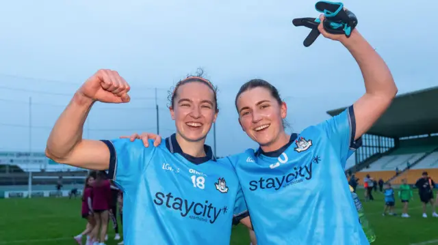 Dublin players celebrate beating Galway after extra time