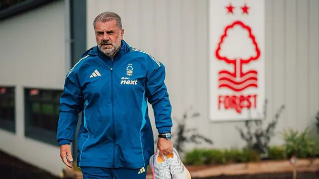 Ange Postecoglou at Nottingham Forest's training ground