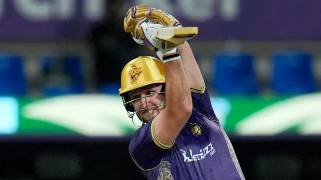 Liam Livingstone of Abu Dhabi Knight Riders plays a shot