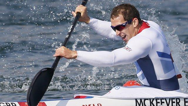 Great Britain's Ed McKeever in K1 200m canoe sprint