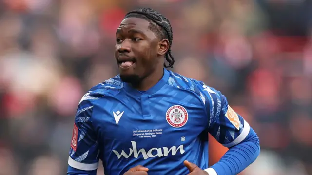 Nelson Khumbeni playing for Accrington Stanley