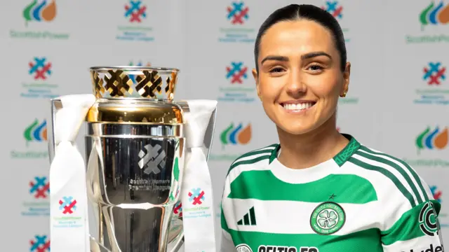 Players from the top six teams promote the final 10 Scottish Women’s Premier League (SWPL) games of the season. Pictured: Shannon McGregor (Celtic) at Hampden Park, on March 11, 2025, in Glasgow, Scotland. 