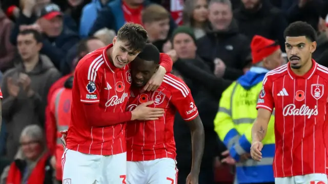Nicolo Savona celebrates with Callum Hudson-Odoi