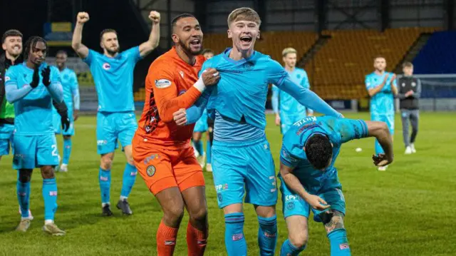 St Mirren players celebrate