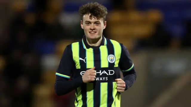 Manchester City academy striker Matty Warhurst competing in the FA Youth Cup