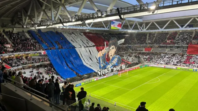 French flag on stadium