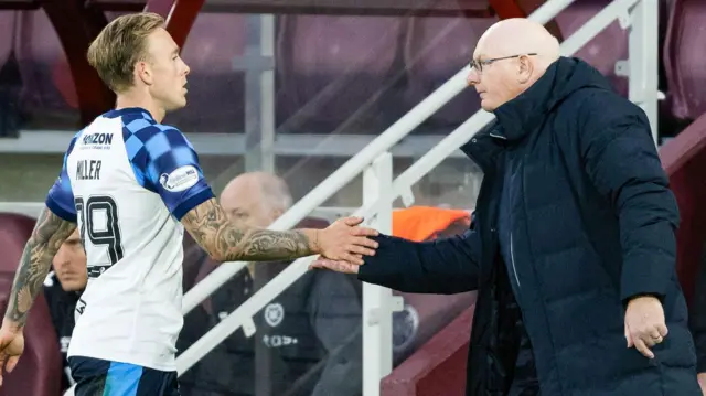 Calvin Miller and Falkirk manager John McGlynn