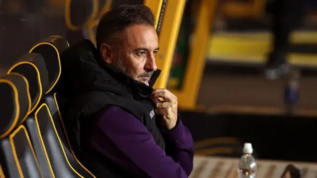 Wolves head coach Vitor Pereira sits in the dugout
