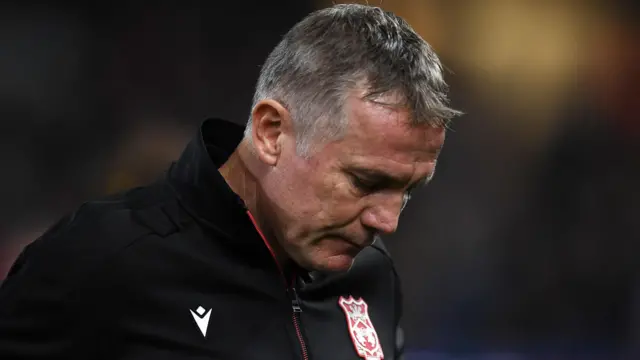 Phil Parkinson after his Wrexham team's defeat at Swansea City