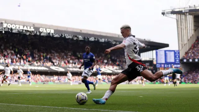 Antonee Robinson of Fulham crosses the ball