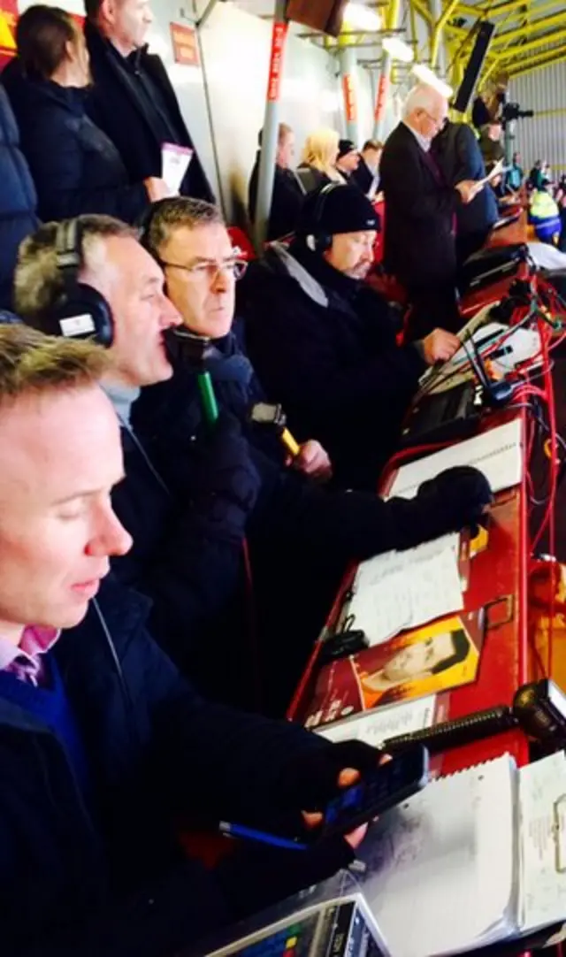 The BBC Sportsound team at Fir Park