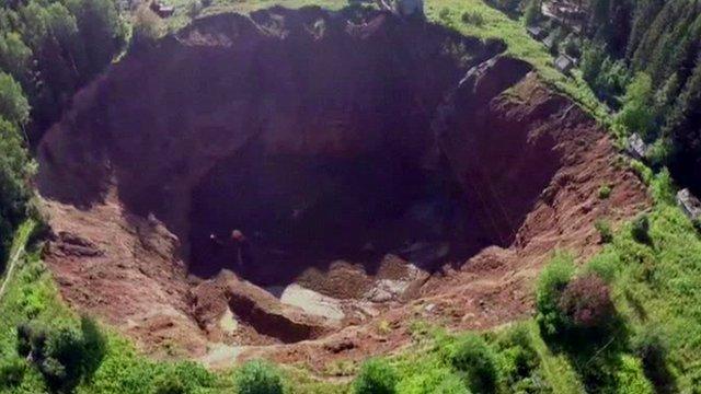 Sinkhole in Solikamsk, Russia