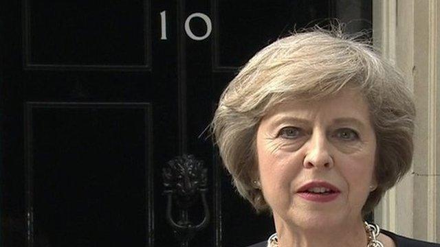 Theresa May at 10 Downing Street