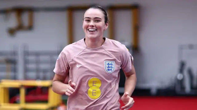 Grace Clinton training with England