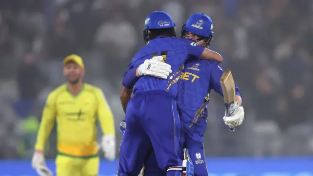 MI Cape Town batters celebrate victory