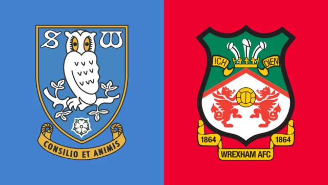 The Sheffield Wednesday and Wrexham club badges side by side