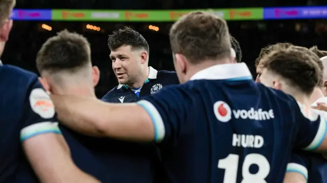 Scotland's Grant Gilchrist at full time during a Guinness Six Nations match between England and Scotland at Allianz Stadium, Twickenham, on February 22, 2025