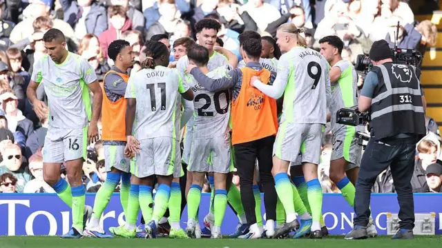 Manchester City celebrate.