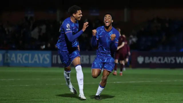 Ryan Kavuma-McQueen celebrates scoring 