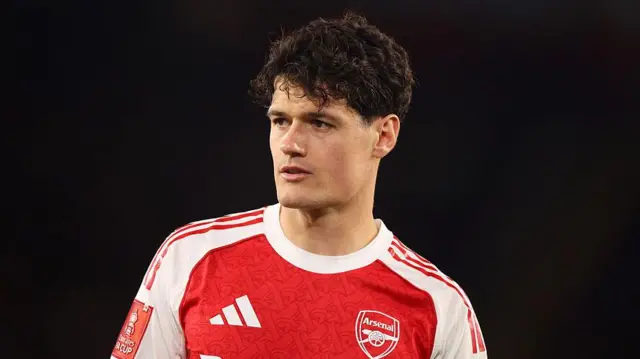 Christian Norgaard of Arsenal during the Emirates FA Cup Quarter Final match between Southampton and Arsenal at St Mary's Stadium.