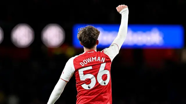 Max Dowman of Arsenal celebrates