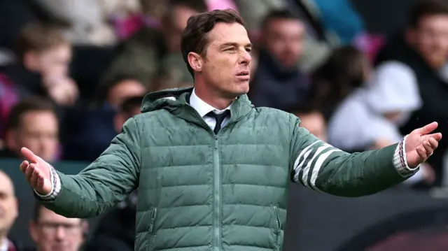 Scott Parker, Manager of Burnley, reacts