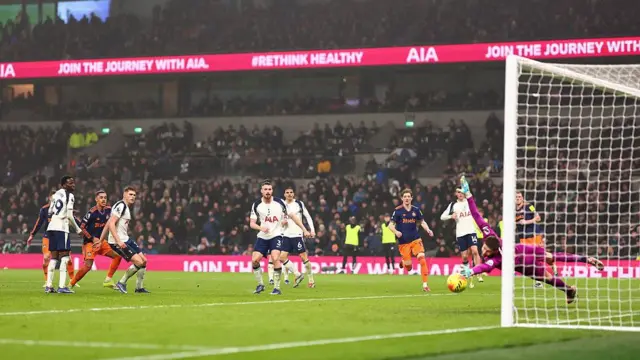 Spurs concede a goal to Jacob Ramsey