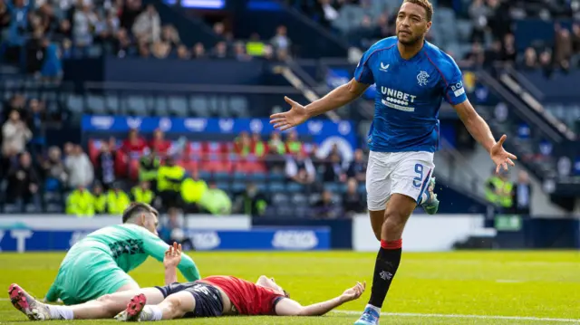 Rangers' Cyriel Dessers celebrates