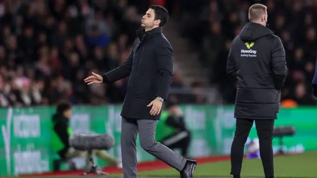 A dejected-looking Mikel Arteta after the FA Cup Quarter Final match loss to Southampton.
