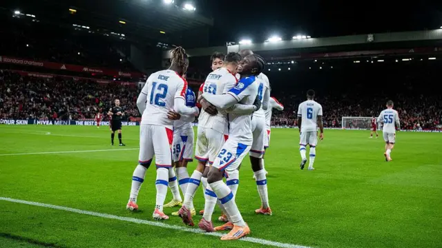 Crystal Palace players celebrate 