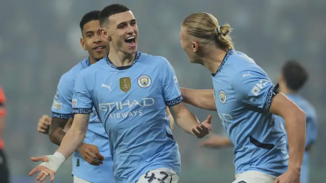 Phil Foden celebrates goal against Sporting Lisbon