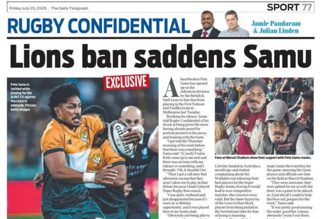 Daily Telegraph back page