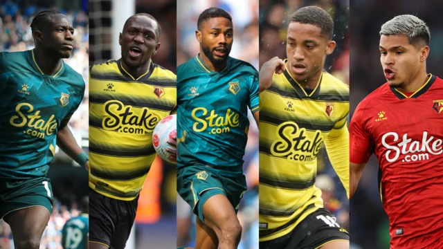 Hassane Kamara, Moussa Sissoko, Emmanuel Dennis, Joao Pedro and Cucho Hernandez