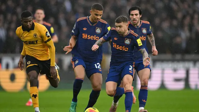 Action from the Newcastle-Wolves game