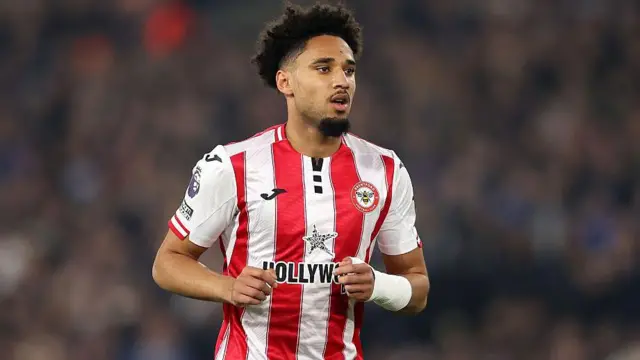 Kevin Schade of Brentford looks on during the Premier League match against Leeds United