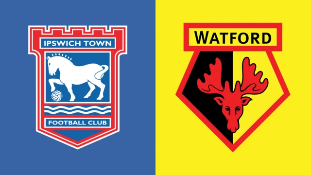 Side-by-side of Ipswich and Watford club badges