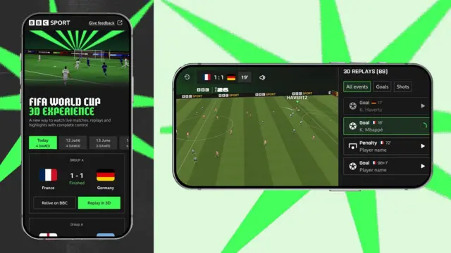 An illustration of BBC Sport's immersive 3D World Cup experience