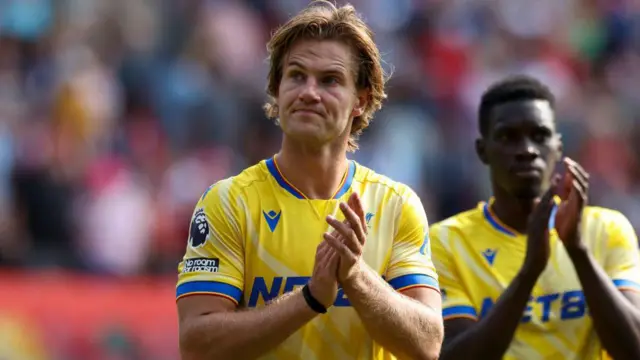 Joachim Andersen applauds Crystal Palace fans