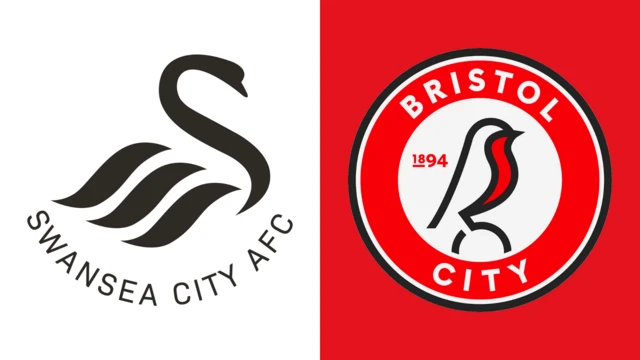 The club badges of Swansea City and Bristol City side by side.