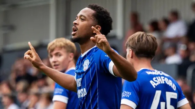 Cardiff City’s Chris Willock celebrates scoring