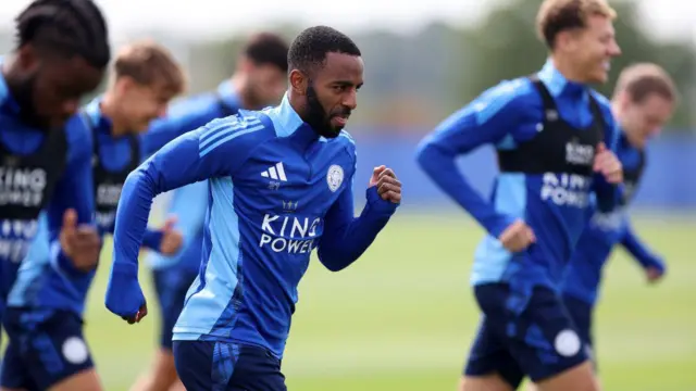 Ricardo Pereira of Leicester City participates in a training session