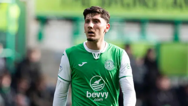 Nectarios Triantis in action for Hibernian