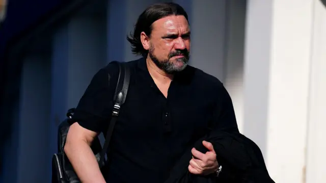 Leeds manager Daniel Farke arrives for a game