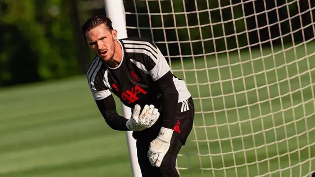 Freddie Woodman training with Liverpool in Chicago