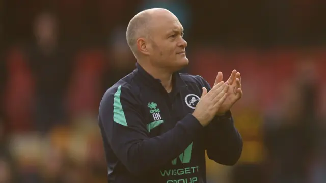 Millwall manager Alex Neil applauding