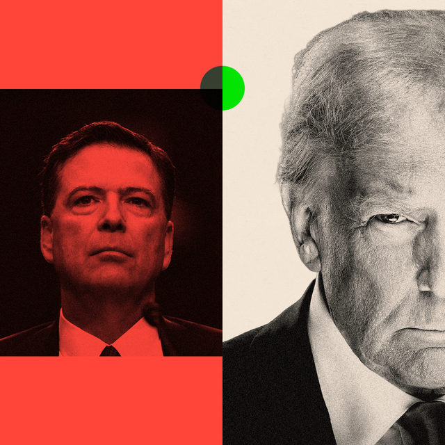 A treated image of James Comey and Donald Trump