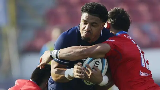 Sione Tuipulotu playing for Scotland against Chile