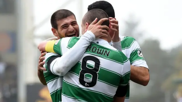 Celtic celebrate Nadir Ciftci's goal