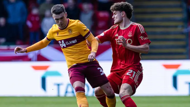 Motherwell's Lennon Miller and Aberdeen's Dante Polvara